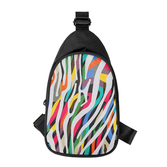 Colorful Zebra Pattern Print Chest Bag