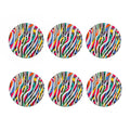 Colorful Zebra Pattern Print Coaster Set