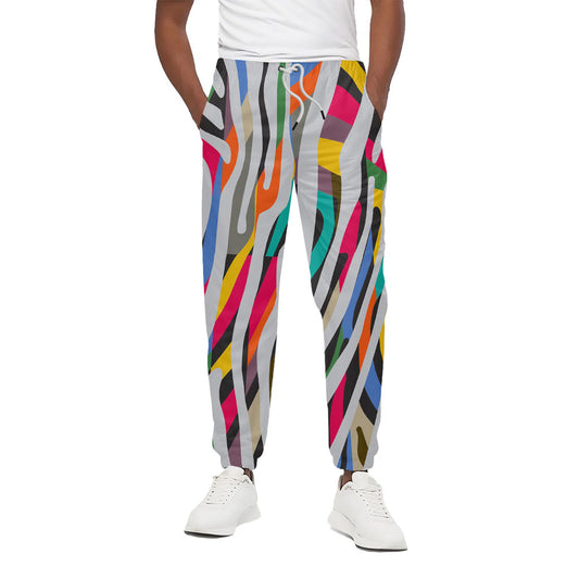 Colorful Zebra Pattern Print Cotton Pants