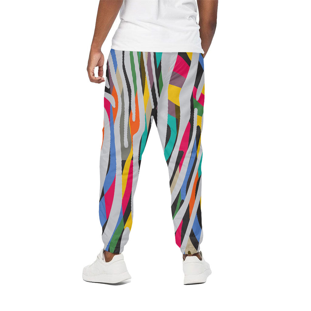 Colorful Zebra Pattern Print Cotton Pants