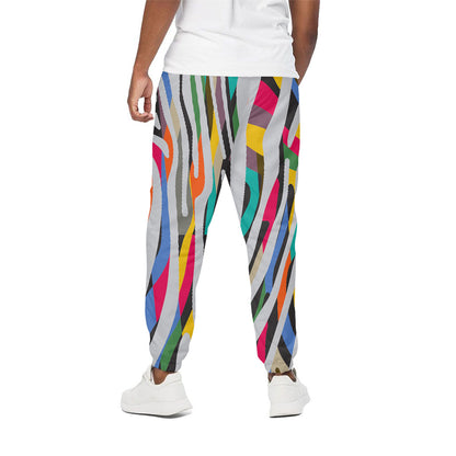 Colorful Zebra Pattern Print Cotton Pants