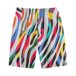 Colorful Zebra Pattern Print Cotton Shorts