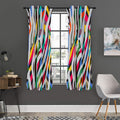 Colorful Zebra Pattern Print Grommet Curtain Panels