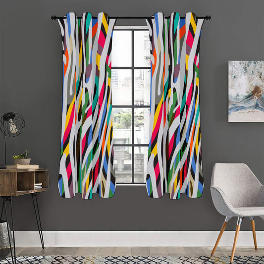 Colorful Zebra Pattern Print Curtain