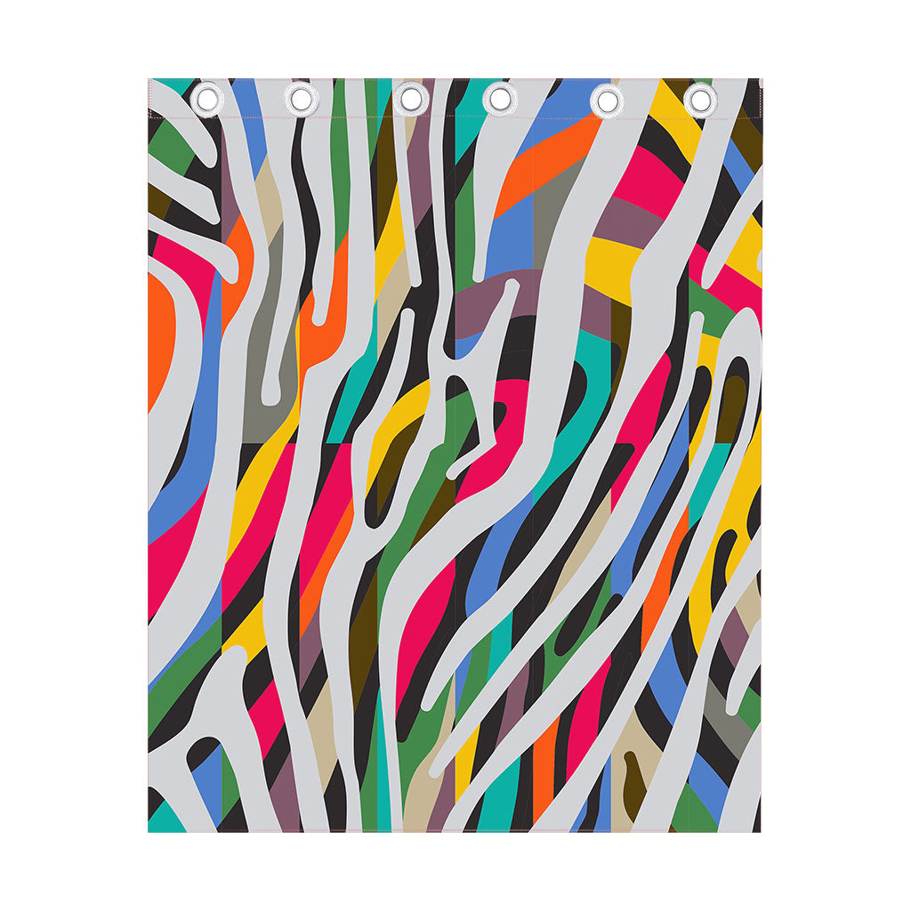 Colorful Zebra Pattern Print Curtain