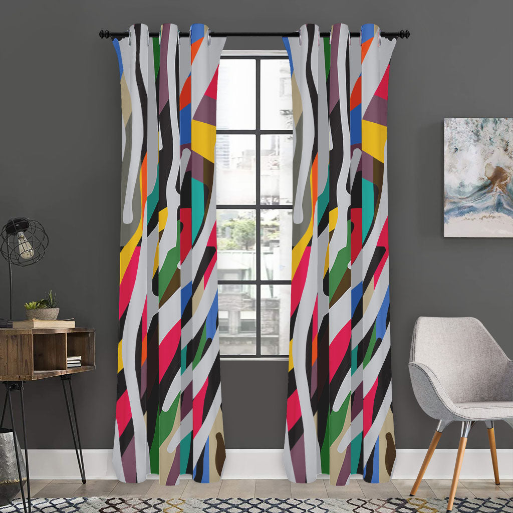 Colorful Zebra Pattern Print Curtain