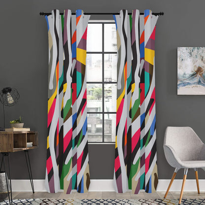 Colorful Zebra Pattern Print Curtain