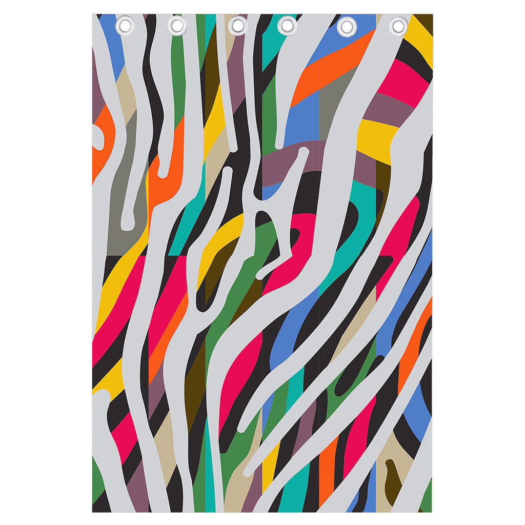 Colorful Zebra Pattern Print Curtain