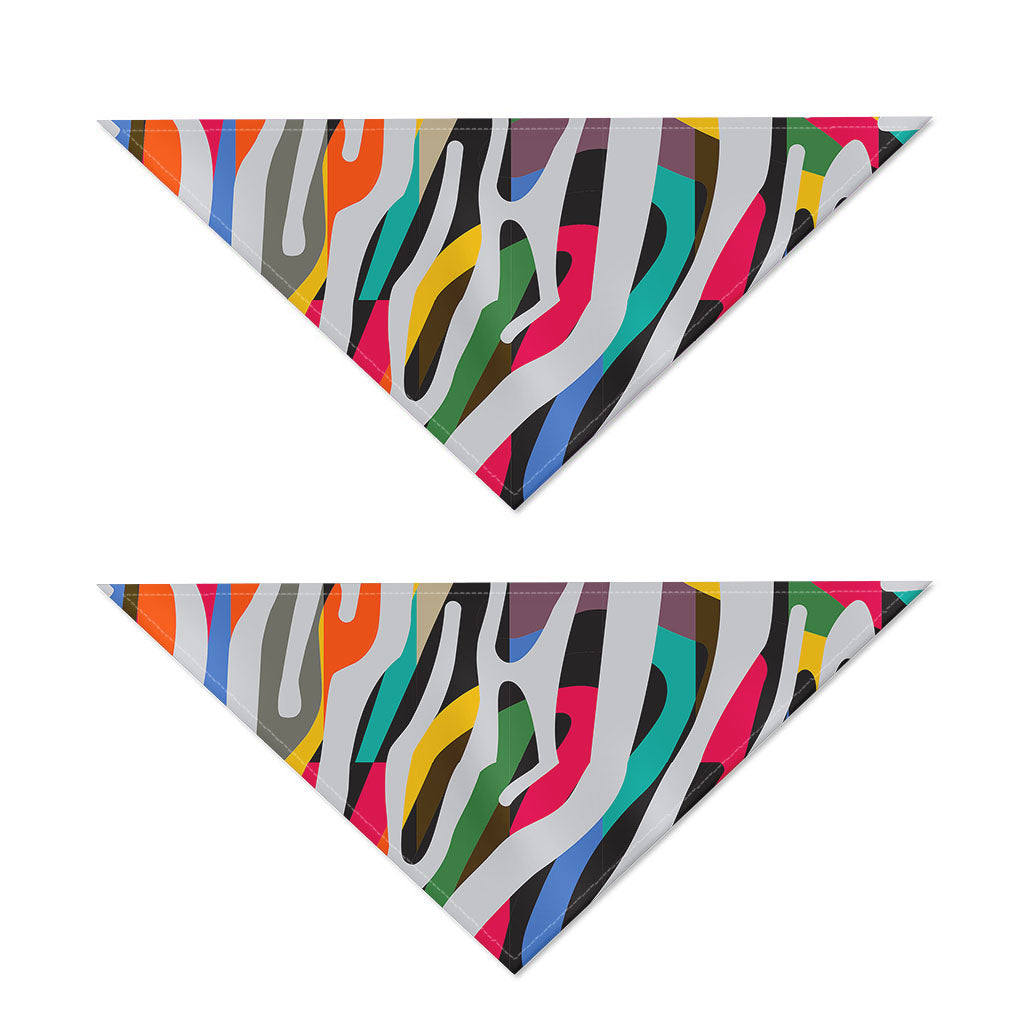 Colorful Zebra Pattern Print Dog Bandana