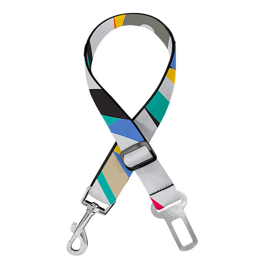 Colorful Zebra Pattern Print Dog Seat Belt