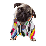 Colorful Zebra Pattern Print Dog Zip Up Hoodie