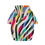 Colorful Zebra Pattern Print Dog Zip Up Hoodie