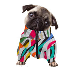 Colorful Zebra Pattern Print Dog Zip Up Jacket
