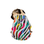 Colorful Zebra Pattern Print Dog Zip Up Jacket