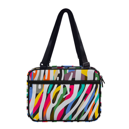 Colorful Zebra Pattern Print Double Strap Bible Bag
