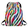 Colorful Zebra Pattern Print Drawstring Backpack