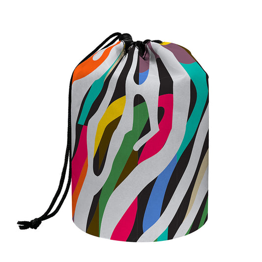 Colorful Zebra Pattern Print Drawstring Makeup Bag