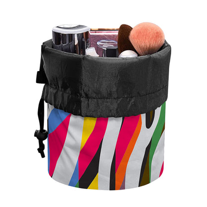 Colorful Zebra Pattern Print Drawstring Makeup Bag