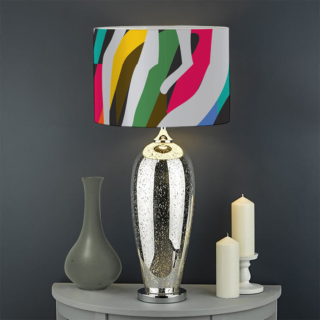 Colorful Zebra Pattern Print Drum Lamp Shade