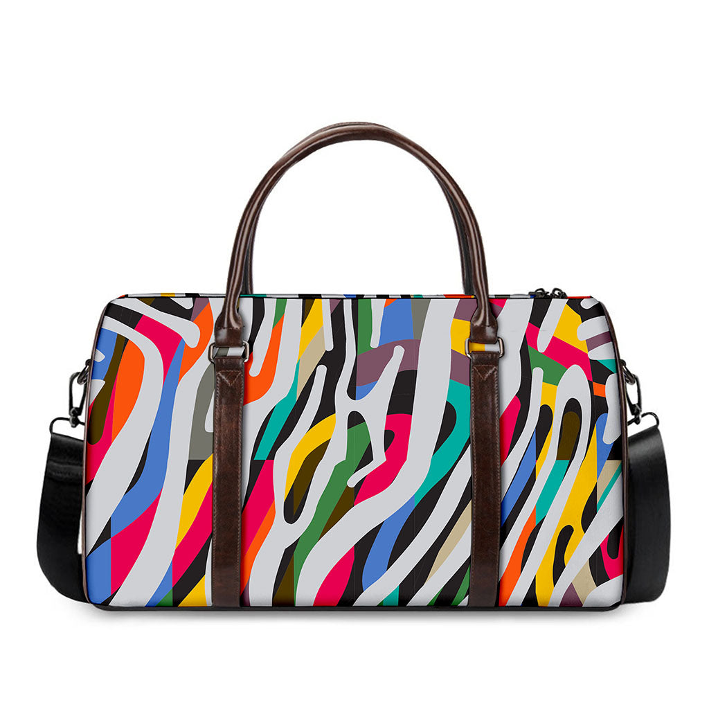 Colorful Zebra Pattern Print Duffle Bag