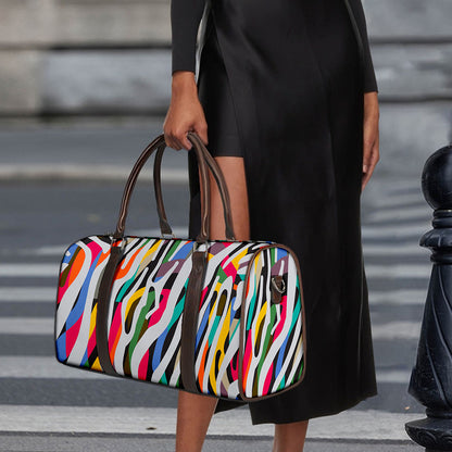 Colorful Zebra Pattern Print Duffle Bag