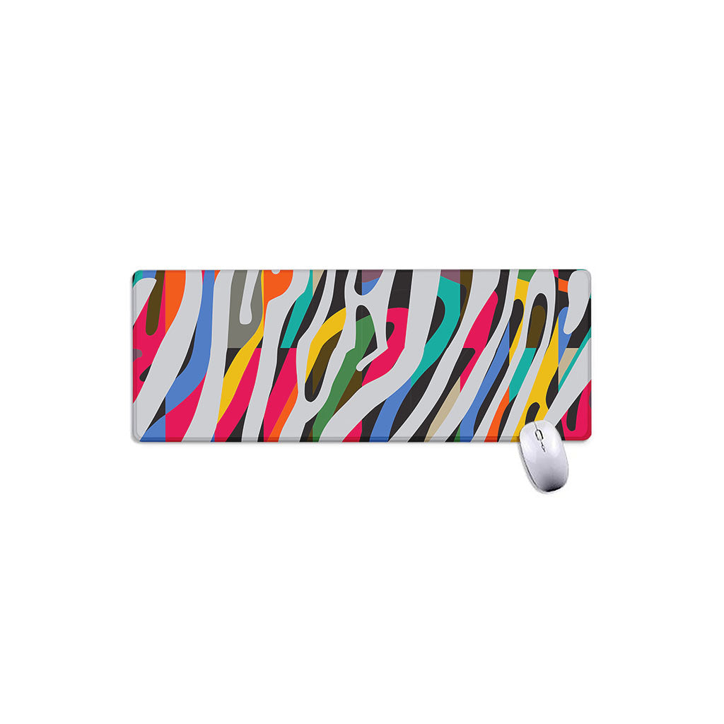 Colorful Zebra Pattern Print Extended Mouse Pad