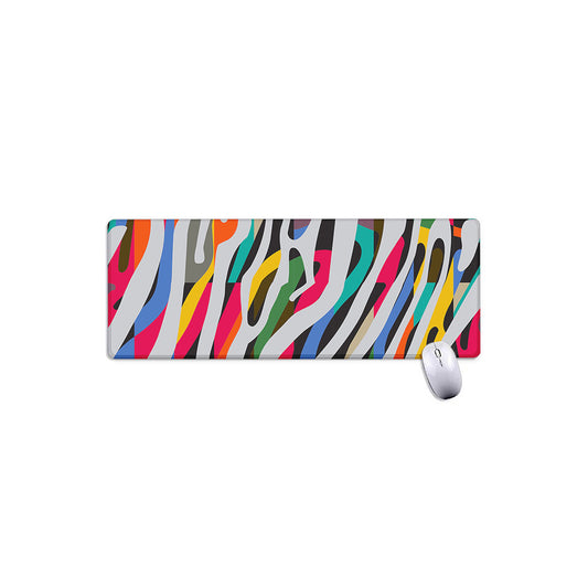 Colorful Zebra Pattern Print Extended Mouse Pad