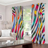 Colorful Zebra Pattern Print Extra Wide Grommet Curtains