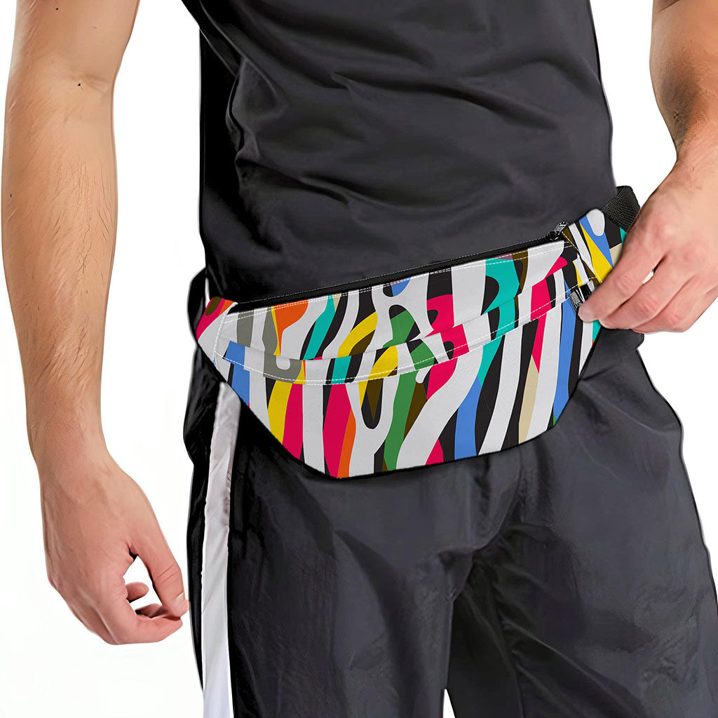 Colorful Zebra Pattern Print Fanny Pack