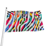 Colorful Zebra Pattern Print Flag