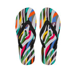 Colorful Zebra Pattern Print Flip Flops