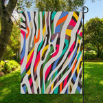Colorful Zebra Pattern Print Garden Flag