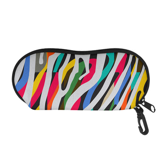 Colorful Zebra Pattern Print Glasses Case