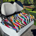 Colorful Zebra Pattern Print Golf Cart Seat Cover