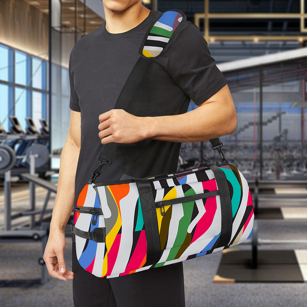 Colorful Zebra Pattern Print Gym Bag
