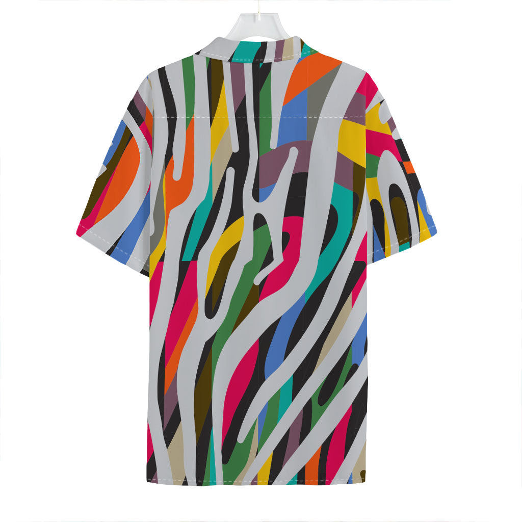 Colorful Zebra Pattern Print Hawaiian Shirt