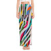 Colorful Zebra Pattern Print High Slit Maxi Skirt