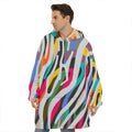 Colorful Zebra Pattern Print Hoodie Blanket