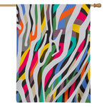 Colorful Zebra Pattern Print House Flag