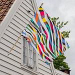 Colorful Zebra Pattern Print House Flag