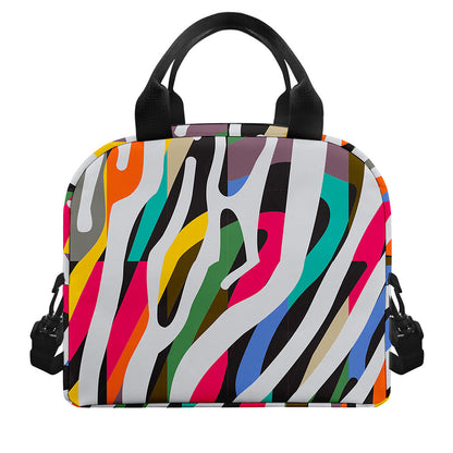 Colorful Zebra Pattern Print Insulated Lunch Bag
