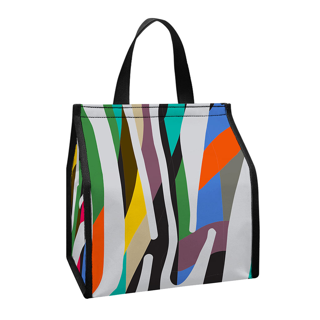 Colorful Zebra Pattern Print Insulated Lunch Tote