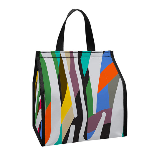Colorful Zebra Pattern Print Insulated Lunch Tote