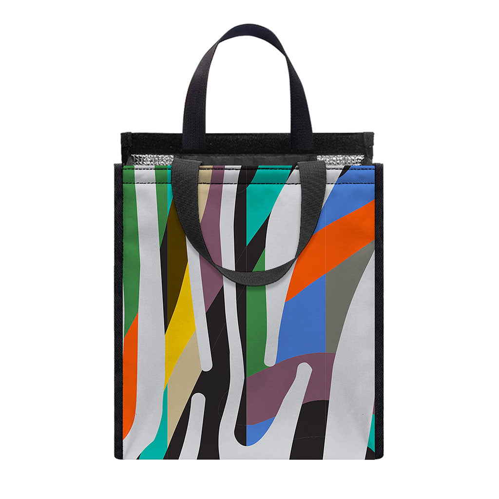 Colorful Zebra Pattern Print Insulated Lunch Tote