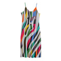 Colorful Zebra Pattern Print Jersey Midi Cami Dress