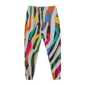 Colorful Zebra Pattern Print Jogger Pants