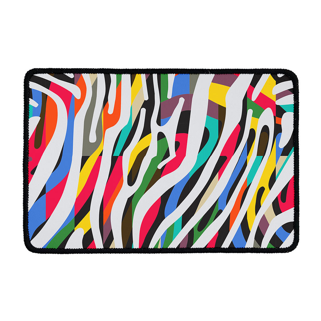 Colorful Zebra Pattern Print Kitchen Mat