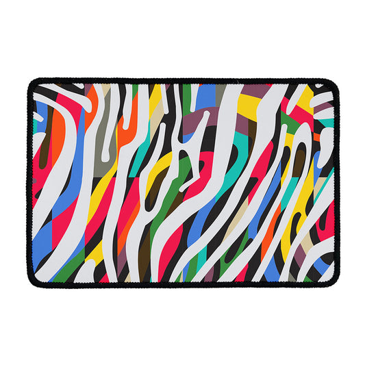 Colorful Zebra Pattern Print Kitchen Mat