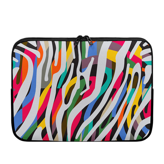 Colorful Zebra Pattern Print Laptop Sleeve