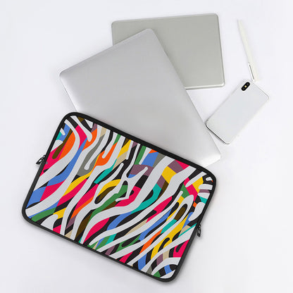 Colorful Zebra Pattern Print Laptop Sleeve